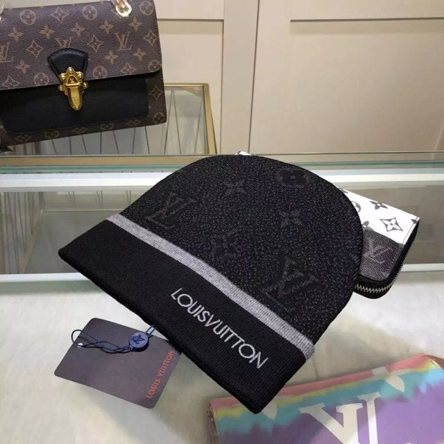 Louis Vuitton Mössa Monogram Mörk Grå